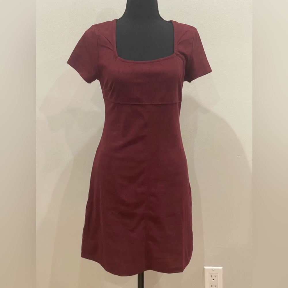 New Hippie Rose L (Youth) “Port‎ Wine” Short Sleeve Dress with Stretch